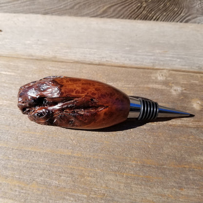 Wine Stopper Redwood Live Edge Rustic Redwood Burl - #575 Hand Turned Handmade Wine Lover Gift - Wood Gift