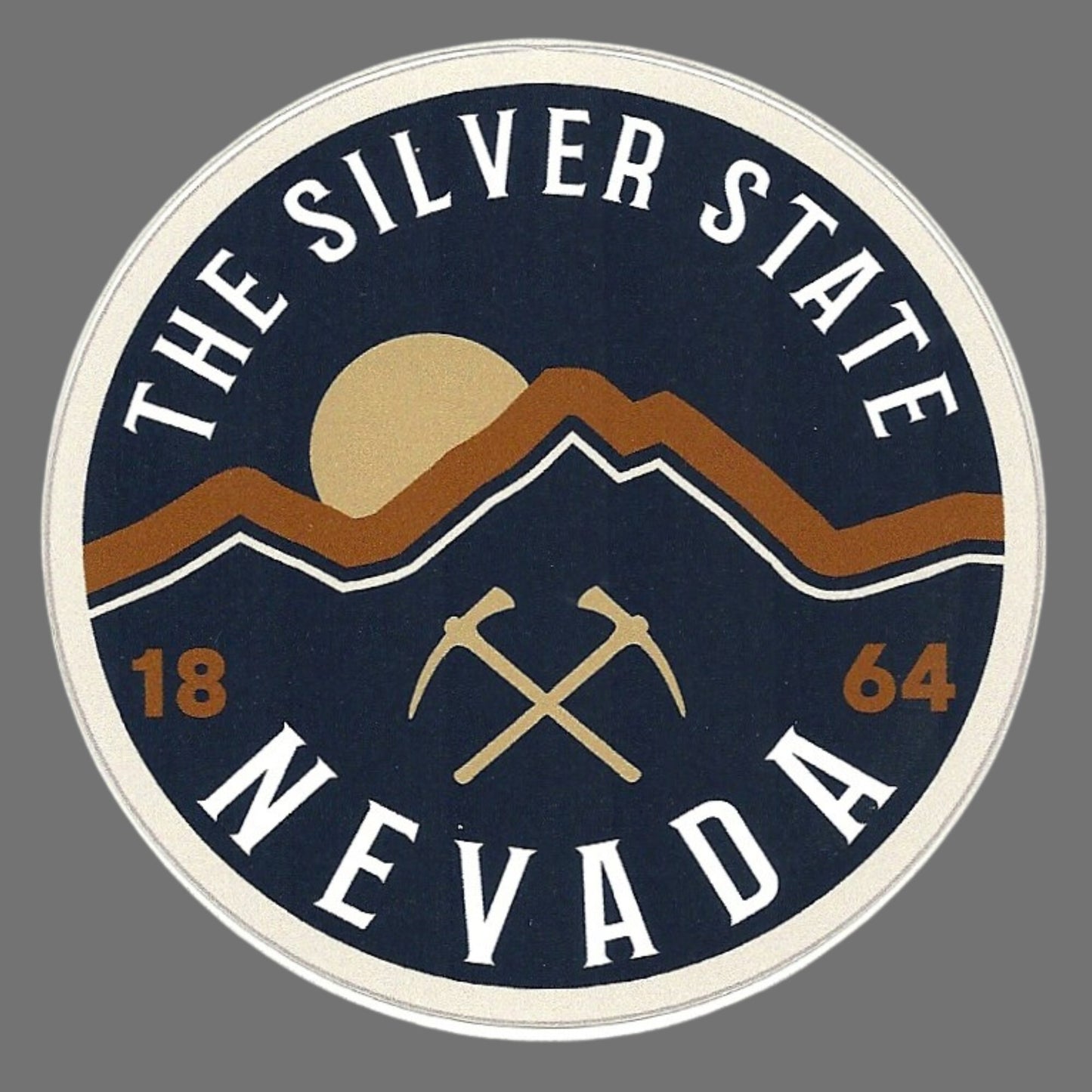 Nevada Decal – NV Travel Sticker – The Silver State Souvenir Sticker – Travel Gift 3.5" Made in USA 3.5 Inch Circle