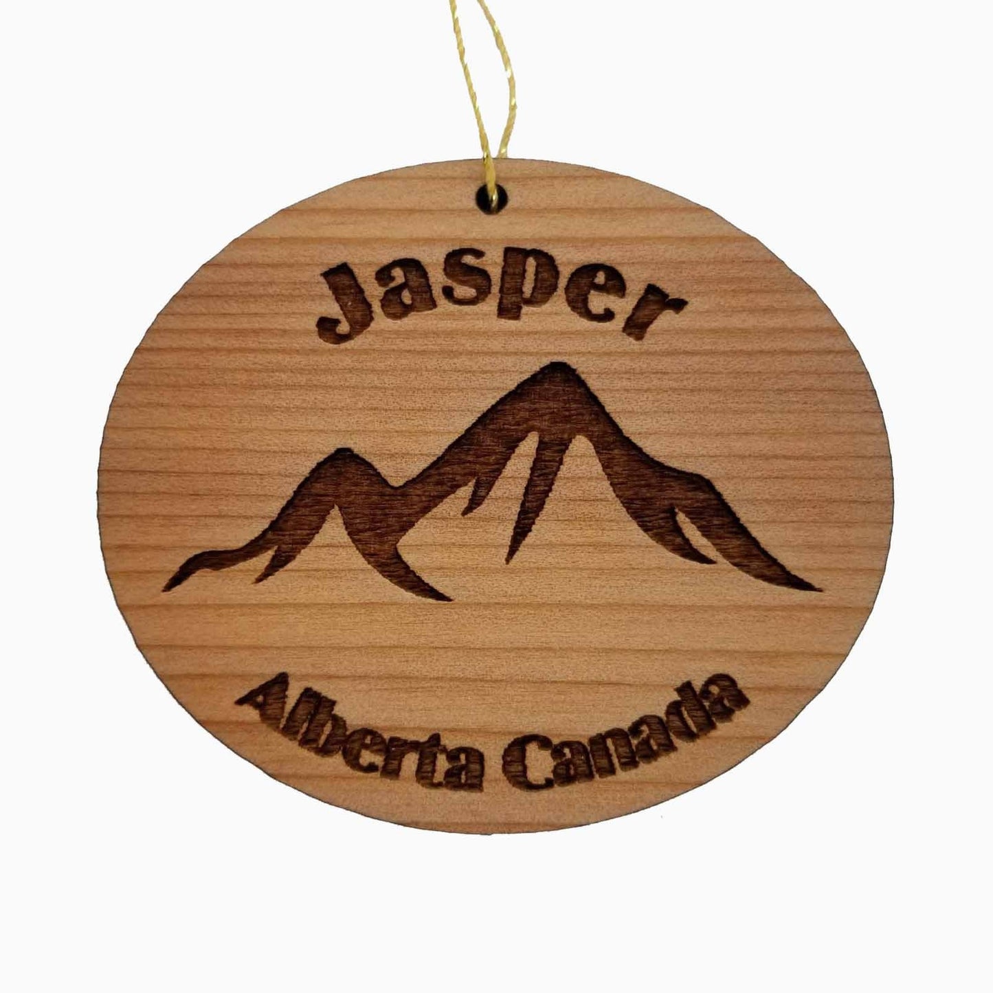 Jasper Alberta Ornament Handmade Wood Ornament Alberta Canada Souvenir Mountain Marmot Basin