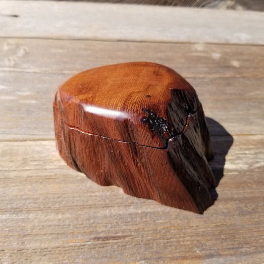 Wood Ring Box Redwood Rustic Handmade #513 California Storage Live Edge Mini Birthday Gift Christmas Gift Mother's Day Gift