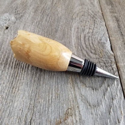 Wine Stopper Rustic Wood Gift for Her Maple Live Edge Top Handmade #303 Made in USA