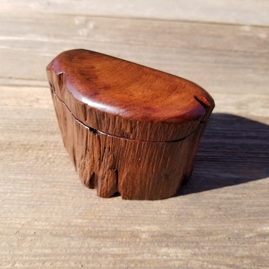 Wood Trinket Box Handmade Box with Redwood Rustic California Redwood Jewelry Box Storage Box Limb Box #317 Ring Box