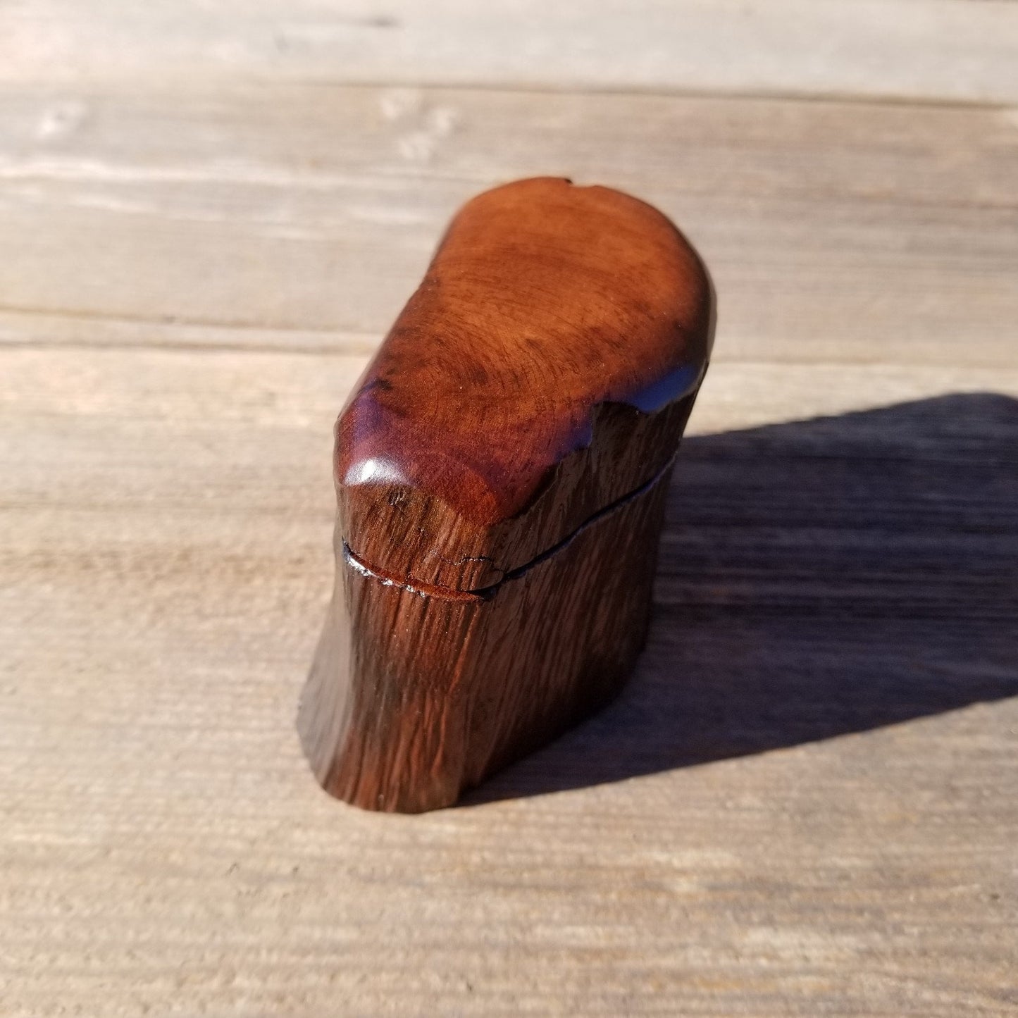 Wood Trinket Box Handmade Box with Redwood Rustic California Redwood Jewelry Box Storage Box Limb Box #317 Ring Box