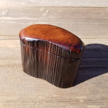 Wood Trinket Box Handmade Box with Redwood Rustic California Redwood Jewelry Box Storage Box Limb Box #317 Ring Box