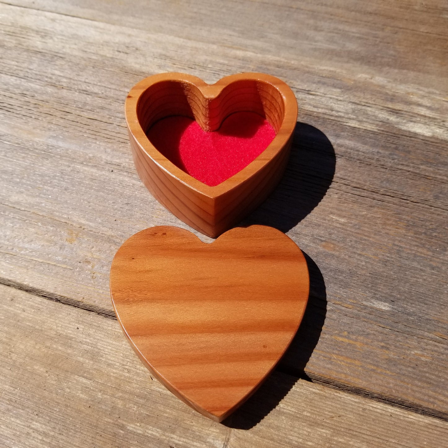 Handmade Wood Box with Redwood Heart Ring Box California Redwood #365 Christmas Gift Anniversary Gift Ideas