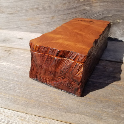 Redwood Jewelry Box Curly Wood Engraved Rustic Handmade California #446 Memento Box, Mom Gift, Anniversary Gift