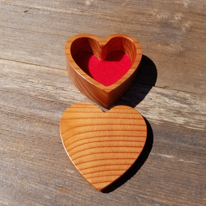 Handmade Wood Box with Redwood Heart Ring Box California Redwood #367 Christmas Gift Anniversary Gift Ideas