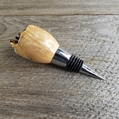 Maple Wood Wine Stopper Rustic Edge - Wedding Favor Wine Gift - #310