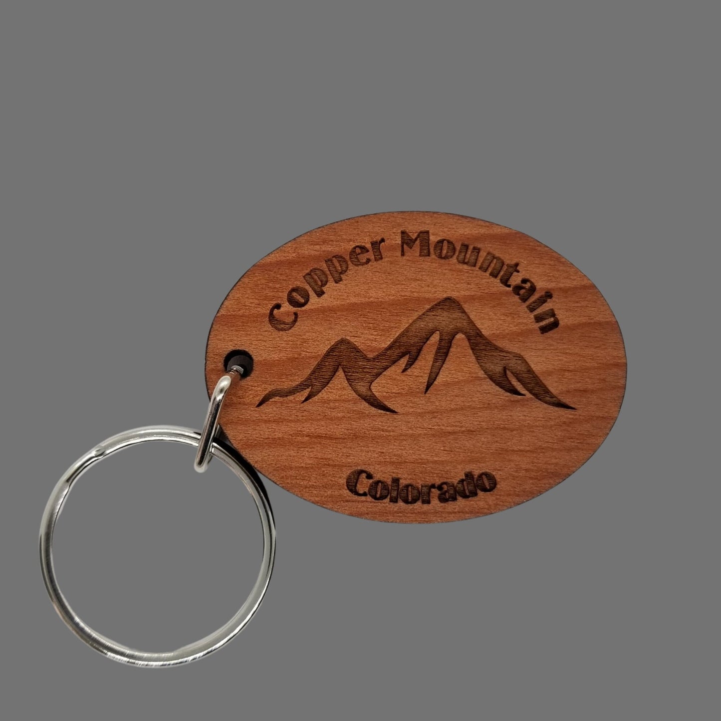 Copper Mountain Keychain Colorado Mountains Handmade Wood Keyring Souvenir CO Ski Resort Skiing Travel Gift Tag Key Ring