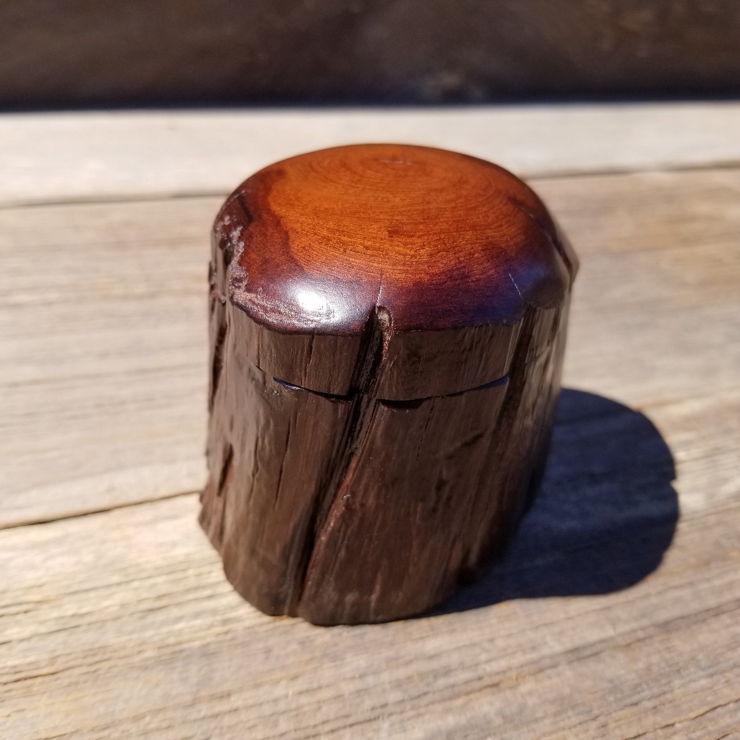 Handmade Wood Box with Redwood Rustic Handmade Ring Box California Redwood #373 Christmas Gift Anniversary Gift Ideas