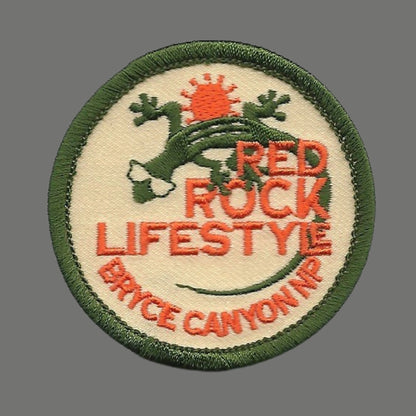 Utah Patch – Bryce Canyon National Park – Red Rock Lifestyle Gecko Travel Patch Iron On – UT Souvenir Patch – Embellishment Applique – 2.25″