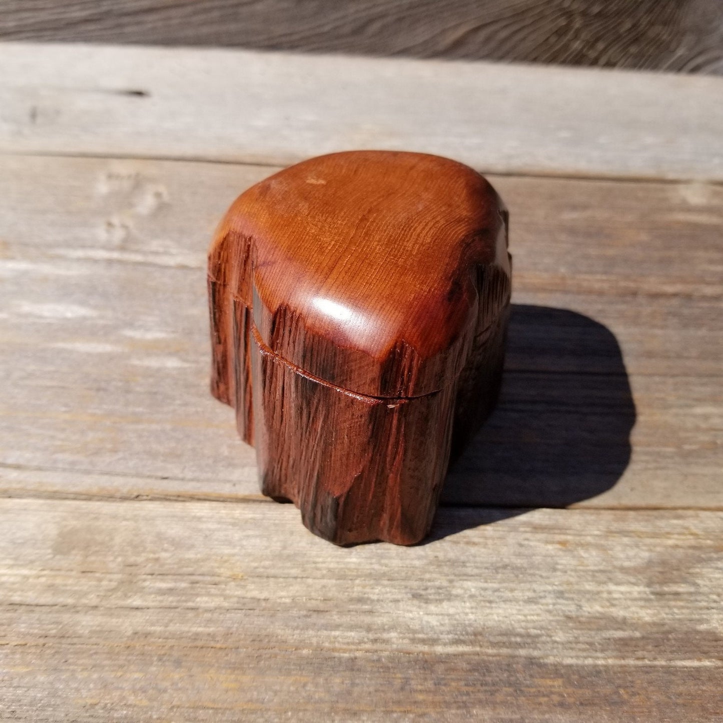 Wood Ring Box Redwood Rustic Handmade California Redwood #516 Jewelry Box Storage Box Token Ashes