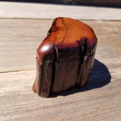 Wood Ring Box Redwood Rustic Handmade California Redwood Jewelry Box Storage Box Token Ashes #375