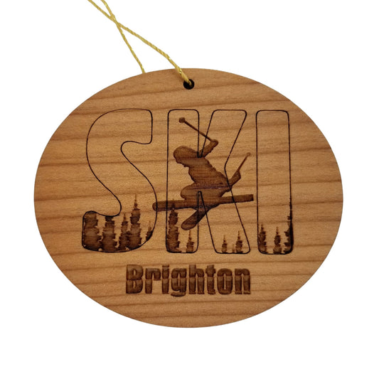 Wholesale Brighton Utah Ski Ornament - Handmade Wood UT Souvenir