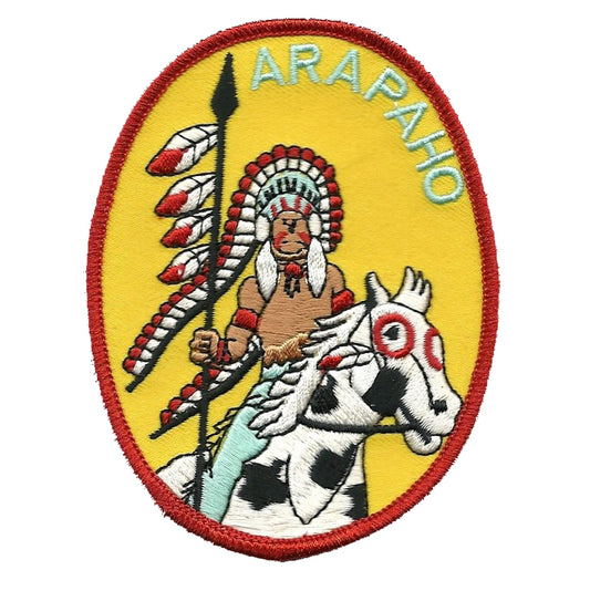 Vintage Arapaho Patch - Native American Indian Warrior Souvenir Badge Emblem