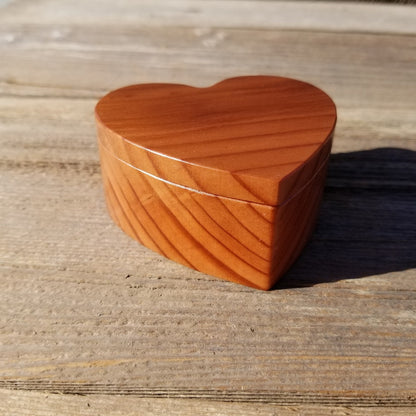 Handmade Wood Box with Redwood Heart Ring Box California Redwood #313