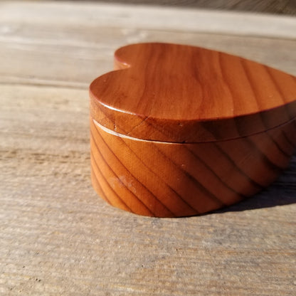 Handmade Wood Box with Redwood Heart Ring Box California Redwood #313