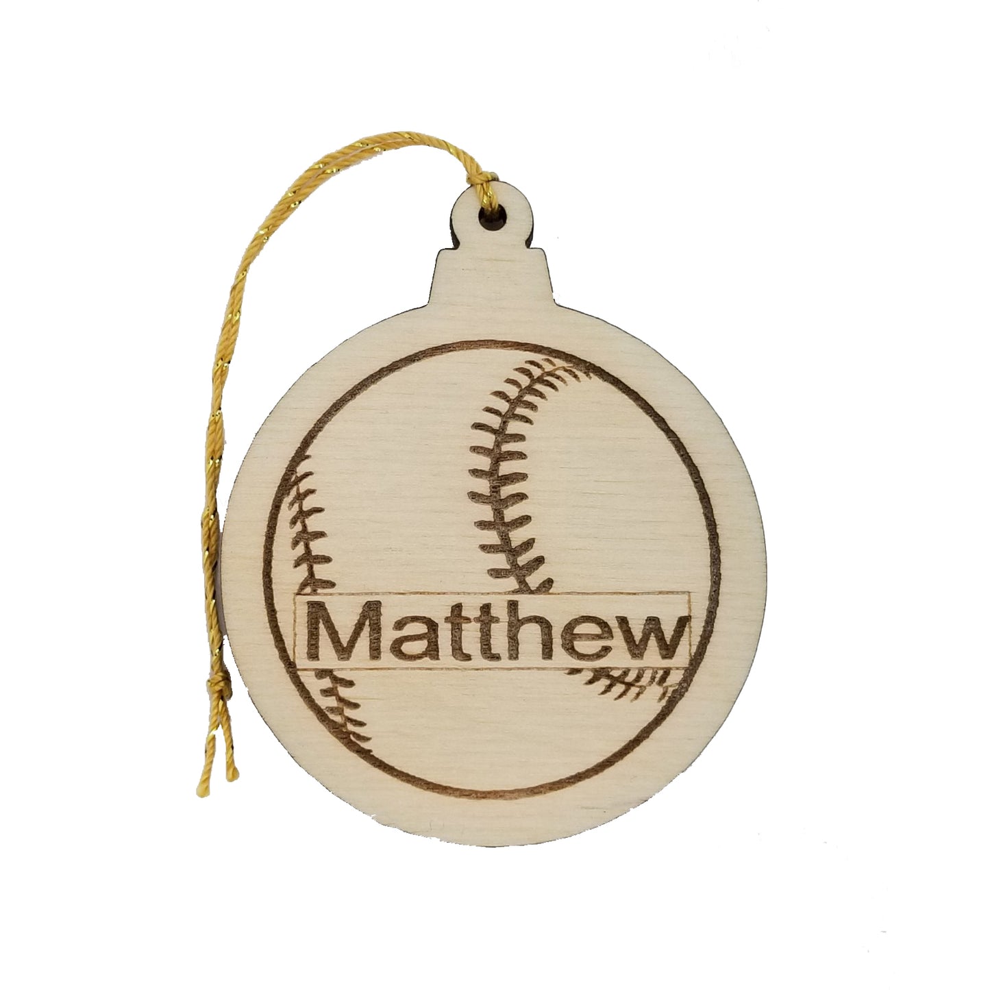 Baseball Wood Ornament, Baseball Player Gift, Engraved Ornament, Personalized