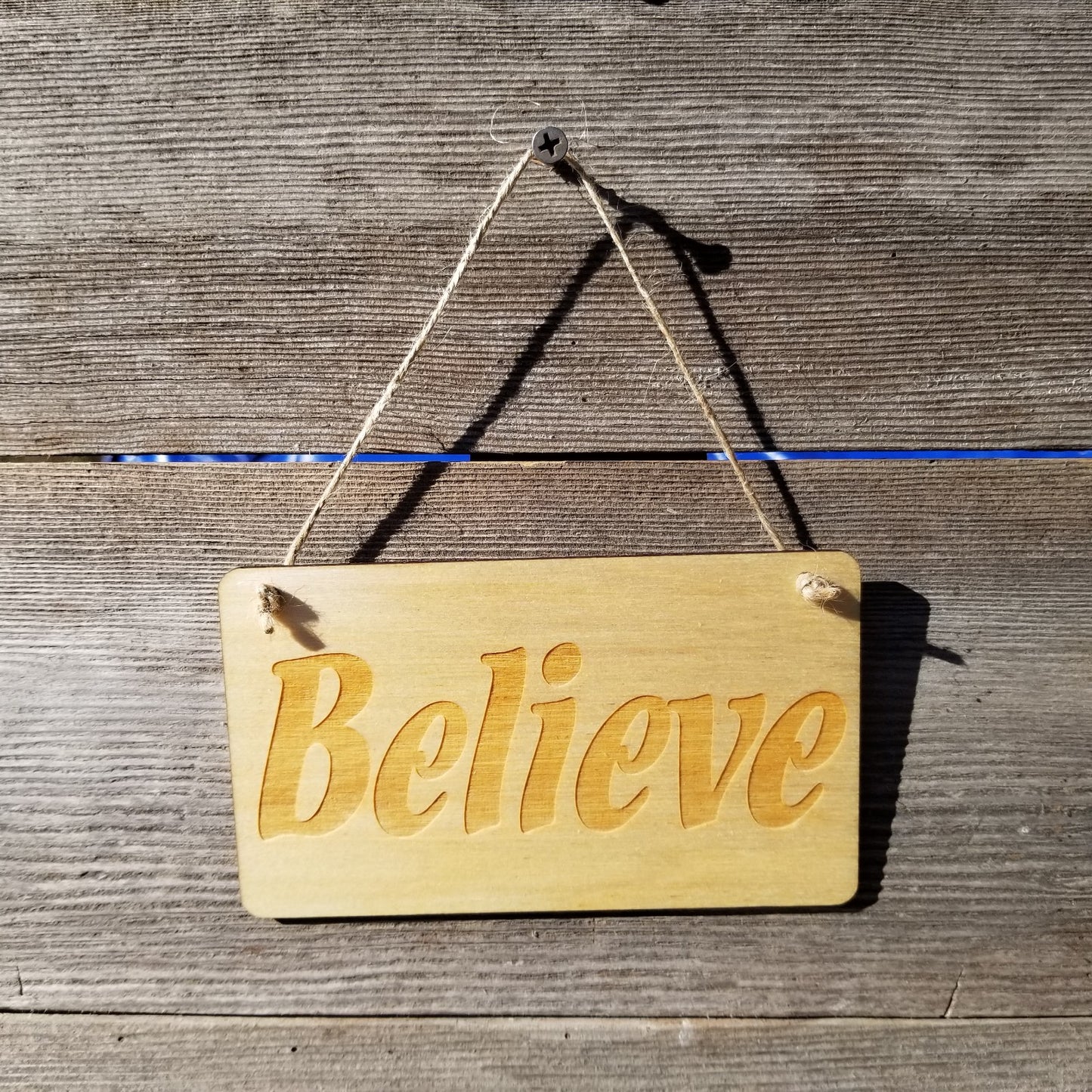 Inspirational Sign - Believe Sign - Rustic Decor - Hanging Wall Sign Indoor Sign - Office Sign - Fun Gift Inspiring Inspired Sign Christmas