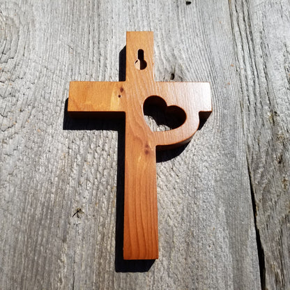 Wood Wall Cross - Wooden Cross - Wall Cross - Heart Cross 7 Inch