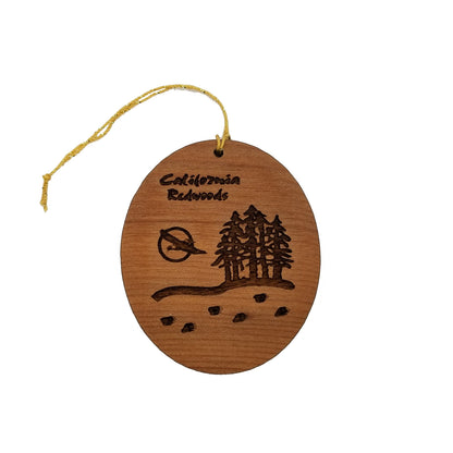 California Redwoods Wood Ornament Flying Eagle Trees Forest Bear Track