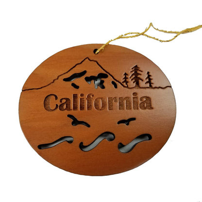 California Christmas Ornament Oval Wood Souvenir