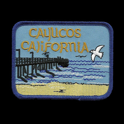 Cayucos Pier California Iron On Patch Souvenir Badge Emblem