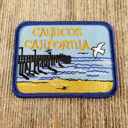 Cayucos Pier California Iron On Patch Souvenir Badge Emblem