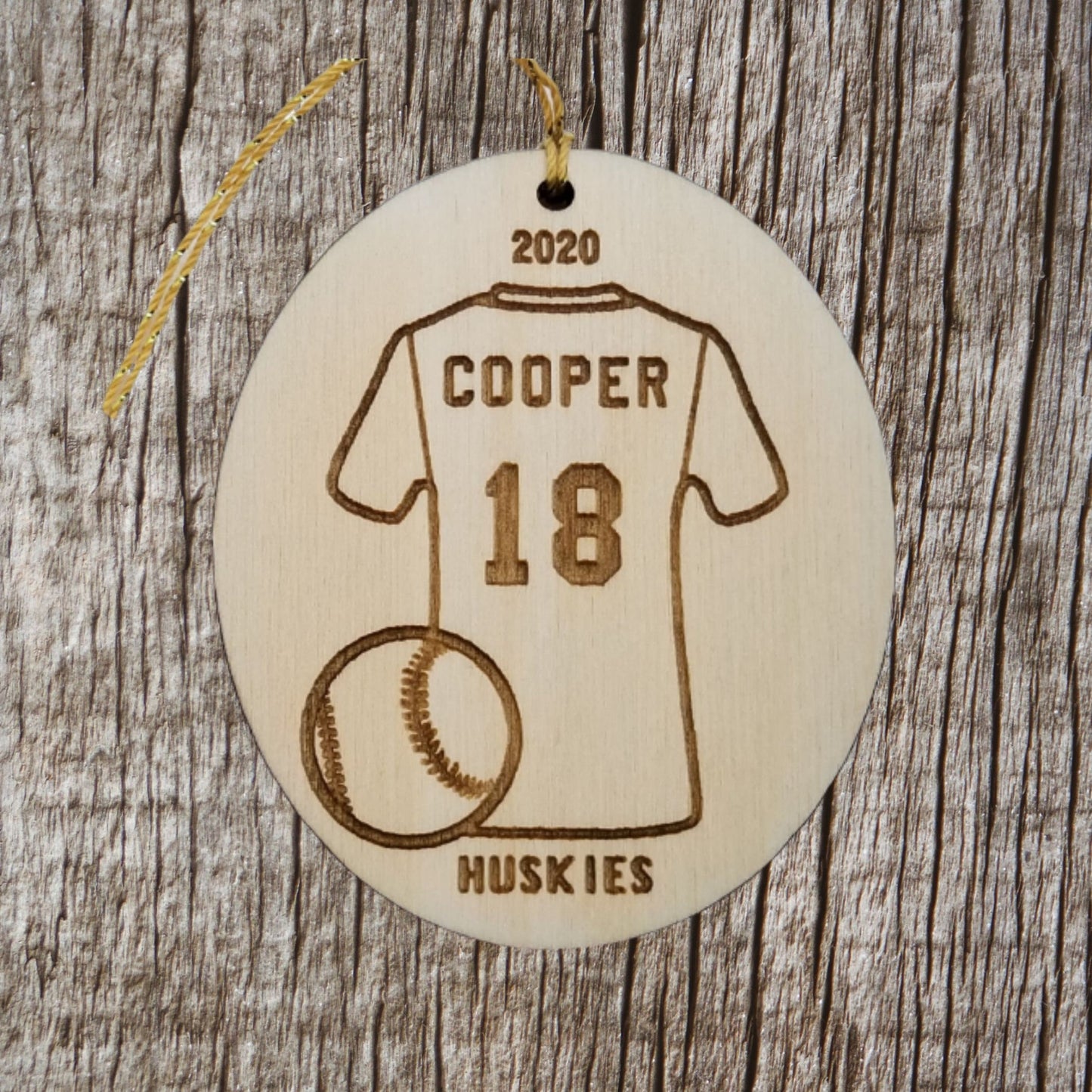 Baseball Shirt Personalized Ornament SVG DOWNLOAD FILE Laser Engraver Vector File, Baseball Ornament Christmas Ornament