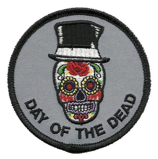 Day of the Dead Patch - Iron On Candy Sugar Skull Tophat Souvenir