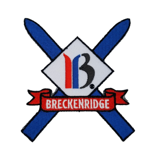 Breckenridge Colorado Patch – Ski Patch- CO Resort Patch Logo – Colorado Souvenir Travel Patch – Iron On  Crossed Skis Applique 3"