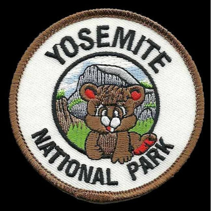 Yosemite National Park Patch - Iron On Bear Cub and Half Dome - California Souvenir CA Travel