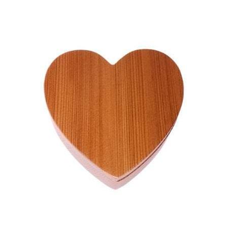 Wood Heart Box with California Redwood Jewelry Box - Ring Box