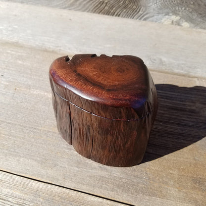 Wood Ring Box Redwood Rustic Handmade California Storage Live Edge Mini #338 Birthday Gift Christmas Gift Mother's Day Gift