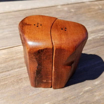 Salt and Pepper Shakers Set California Rustic Redwood Handmade #383 Lodge Theme Manly Gift Engagement Gift