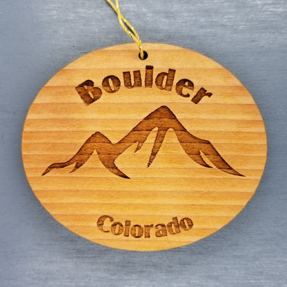 Boulder Colorado Ornament Handmade Wood Ornament CO Souvenir Mountains Resort Ski