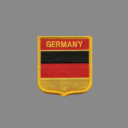 Germany Flag Patch - Iron On - Shield - Country Pride Badge Emblem