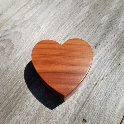 Handmade Wood Box with Redwood Heart Ring Box California Redwood #266