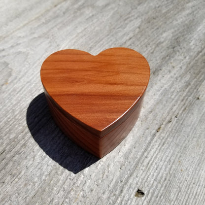 Handmade Wood Box with Redwood Heart Ring Box California Redwood #266