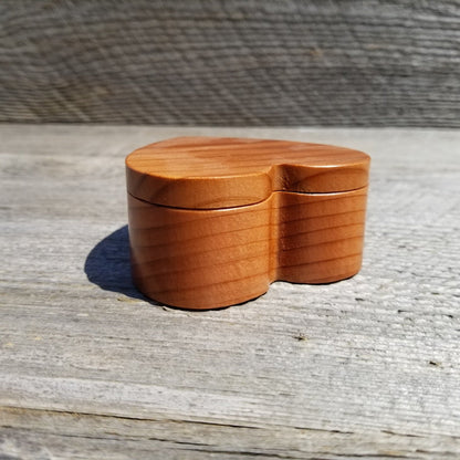 Handmade Wood Box with Redwood Heart Ring Box California Redwood #266