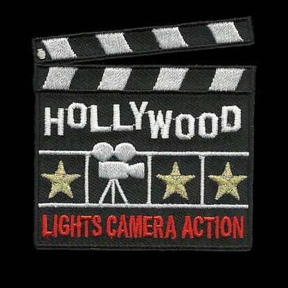 Hollywood Patch - Iron On California Souvenir - Movie Clapper Badge Emblem