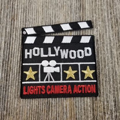 Hollywood Patch - Iron On California Souvenir - Movie Clapper Badge Emblem