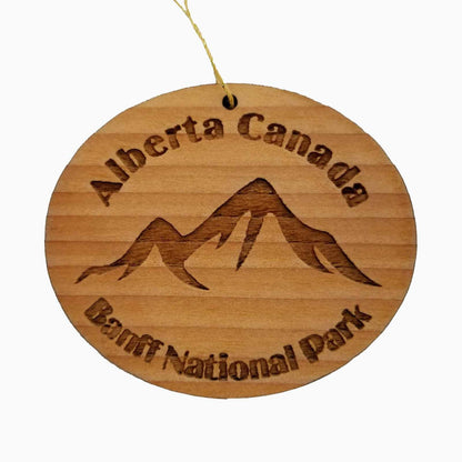 Banff National Park Ornament Handmade Wood Ornament Alberta Canada Souvenir Mountain Ski Resort Skiing Skier Resort