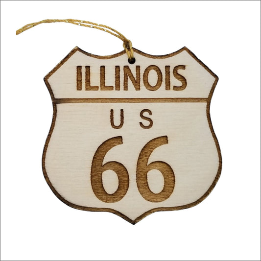 Route 66 Ornament - Illinois Road Sign - Christmas