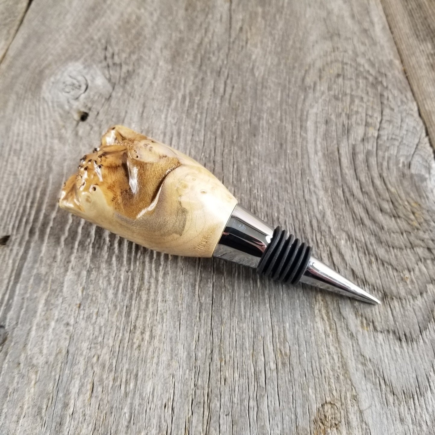 Wine Stopper Maple Live Edge - Rustic - Engagement Gift - Wedding Gift Wedding Favor Wine Gift - #306