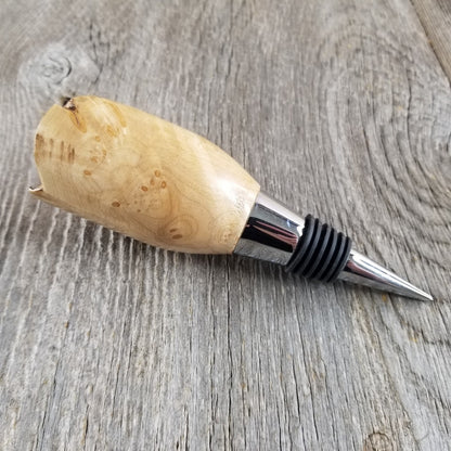 Wine Stopper Maple Live Edge - Rustic - Engagement Gift - Wedding Gift Wedding Favor Wine Gift - #306