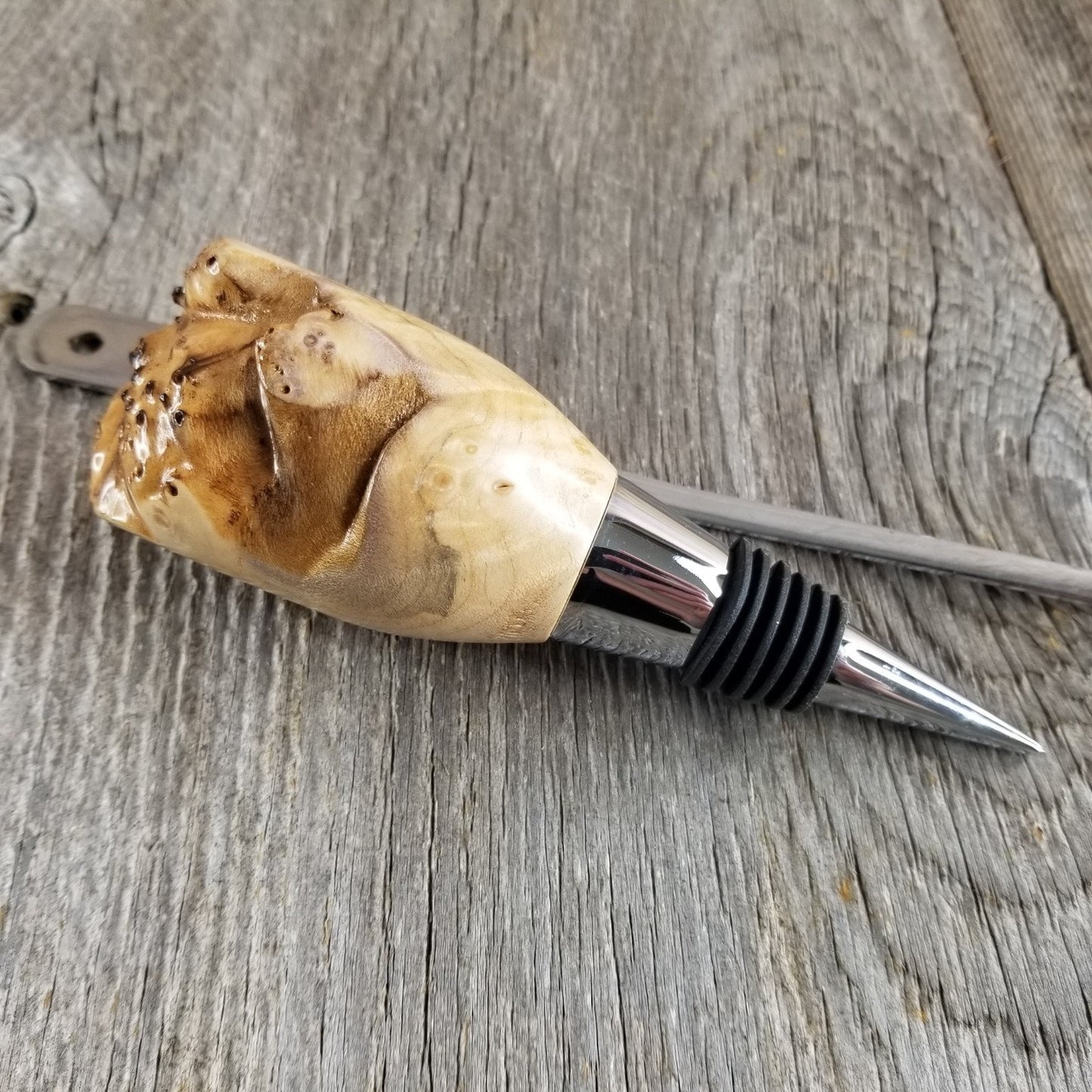 Wine Stopper Maple Live Edge - Rustic - Engagement Gift - Wedding Gift Wedding Favor Wine Gift - #306