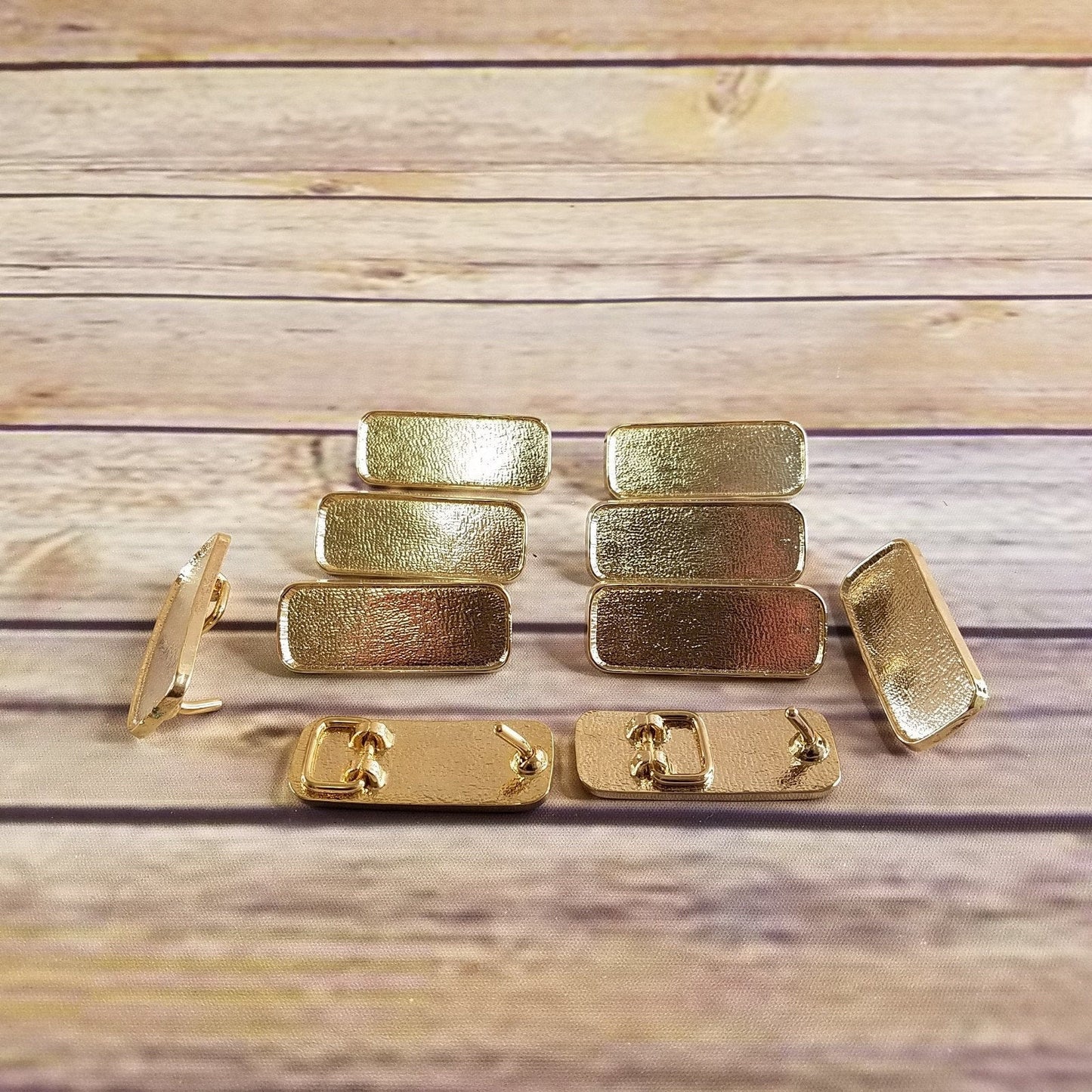 10 Small Gold Tone Belt Buckle Blanks - Jewelry Making - Belt Buckle Parts - DIY - Craft Part - Men's Accessories Wholesale