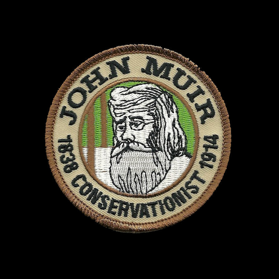 John Muir Patch - Conservationist - Muir Woods Iron On Souvenir Badge Emblem