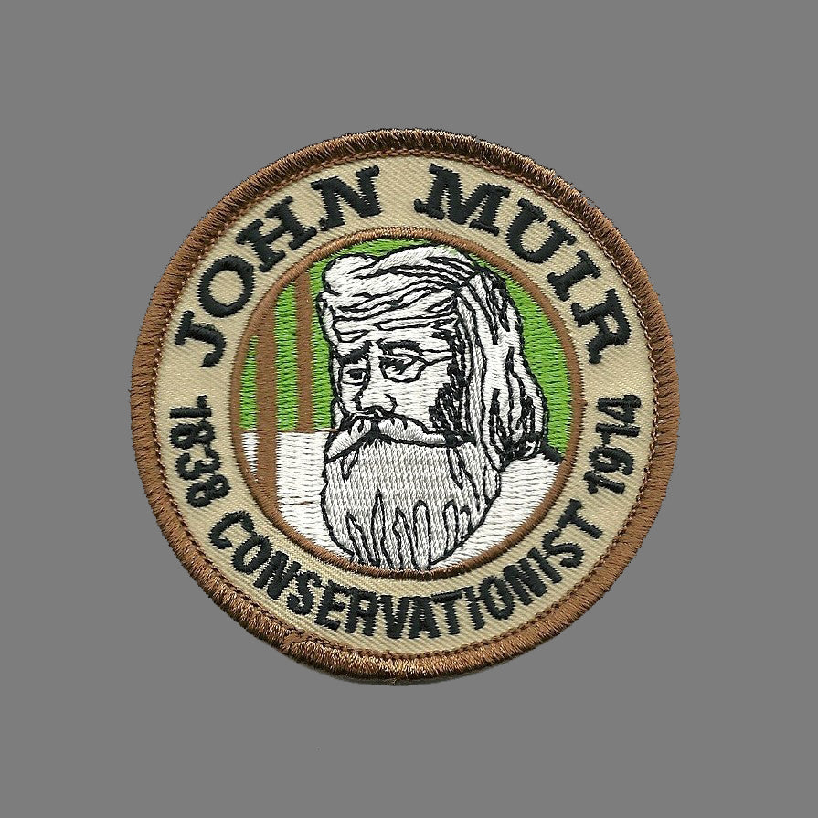 John Muir Patch - Conservationist - Muir Woods Iron On Souvenir Badge Emblem